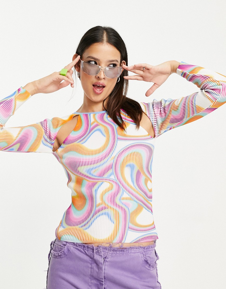 ASOS DESIGN jumper with multi colour print