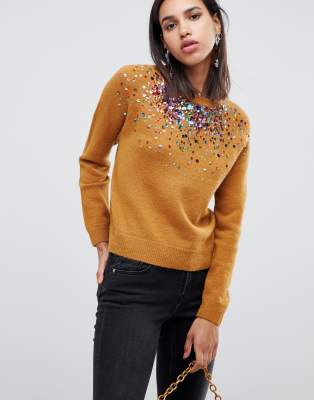 asos sequin jumper