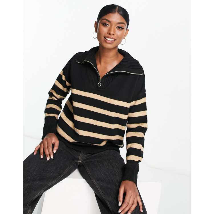 Camel and hotsell black striped top