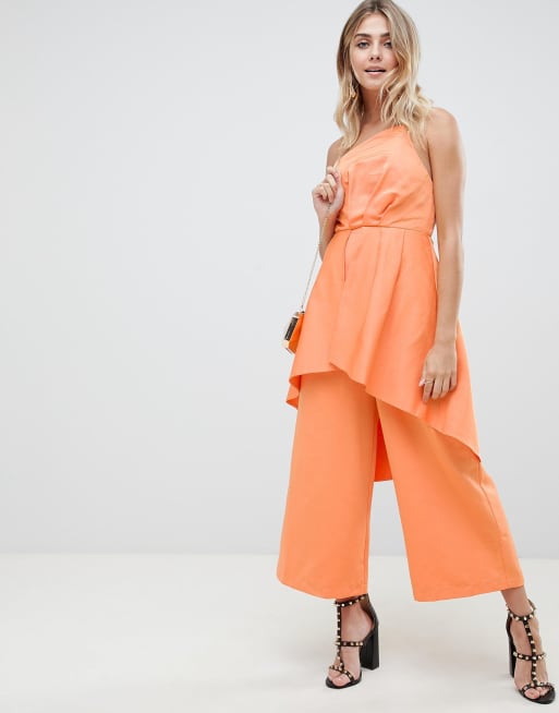 ASOS DESIGN – Jumpsuit i strukturerat tyg med övertyg för speciella tillfällen