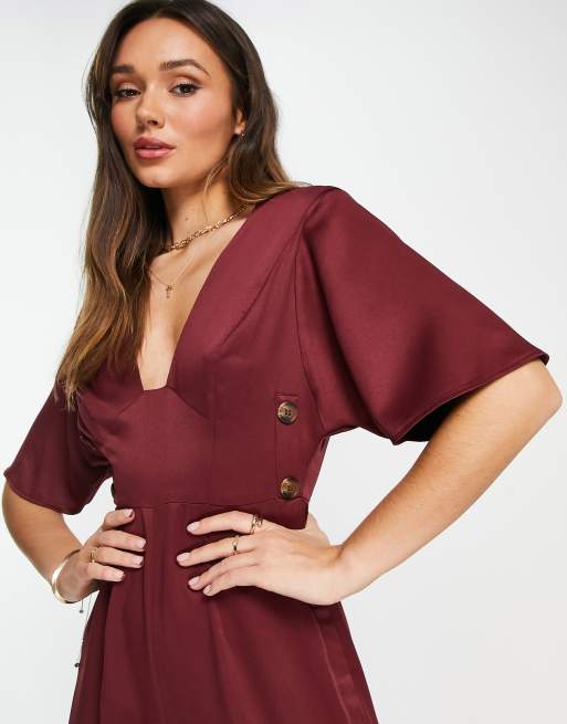 Asos burgundy jumpsuit hotsell