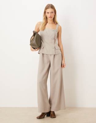 ASOS DESIGN - Jumpsuit in Grau mit Westen-Oberteil