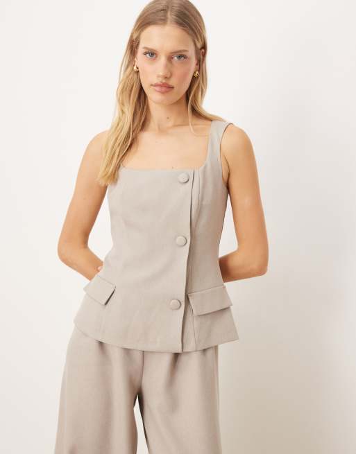ASOS DESIGN - Jumpsuit met gilet in grijs, 4 van 4