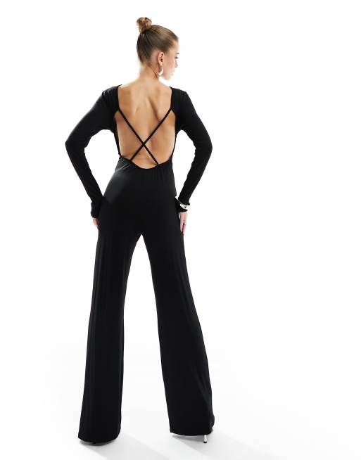 Zwarte jumpsuit lange discount mouwen