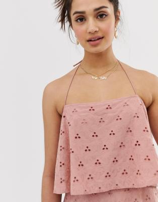 jumpsuit with crop top layer