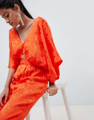 asos orange playsuit