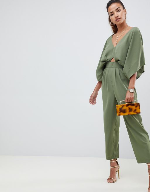 Asos design petite jumpsuit with kimono sleeve and peg sales leg