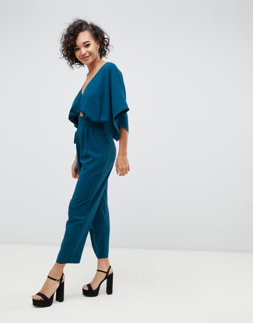 Asos design petite jumpsuit with kimono sleeve and peg sales leg