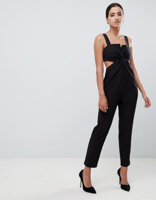 ASOS DESIGN jumpsuit with knot front and peg leg ASOS
