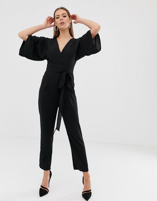 ASOS DESIGN jumpsuit with self belt and kimono sleeve | ASOS