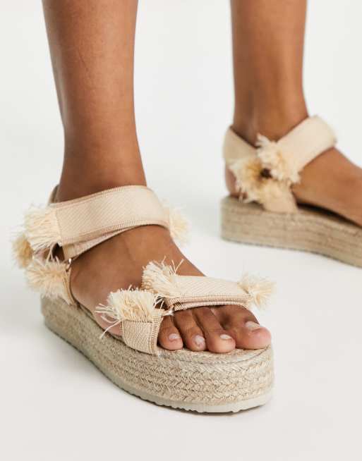 ASOS DESIGN Junction sport sandal espadrille in natural