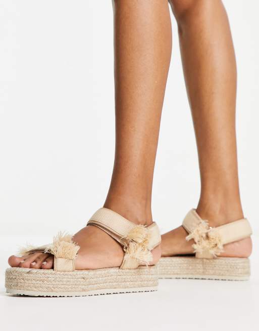 ASOS DESIGN Junction sport sandal espadrille in natural