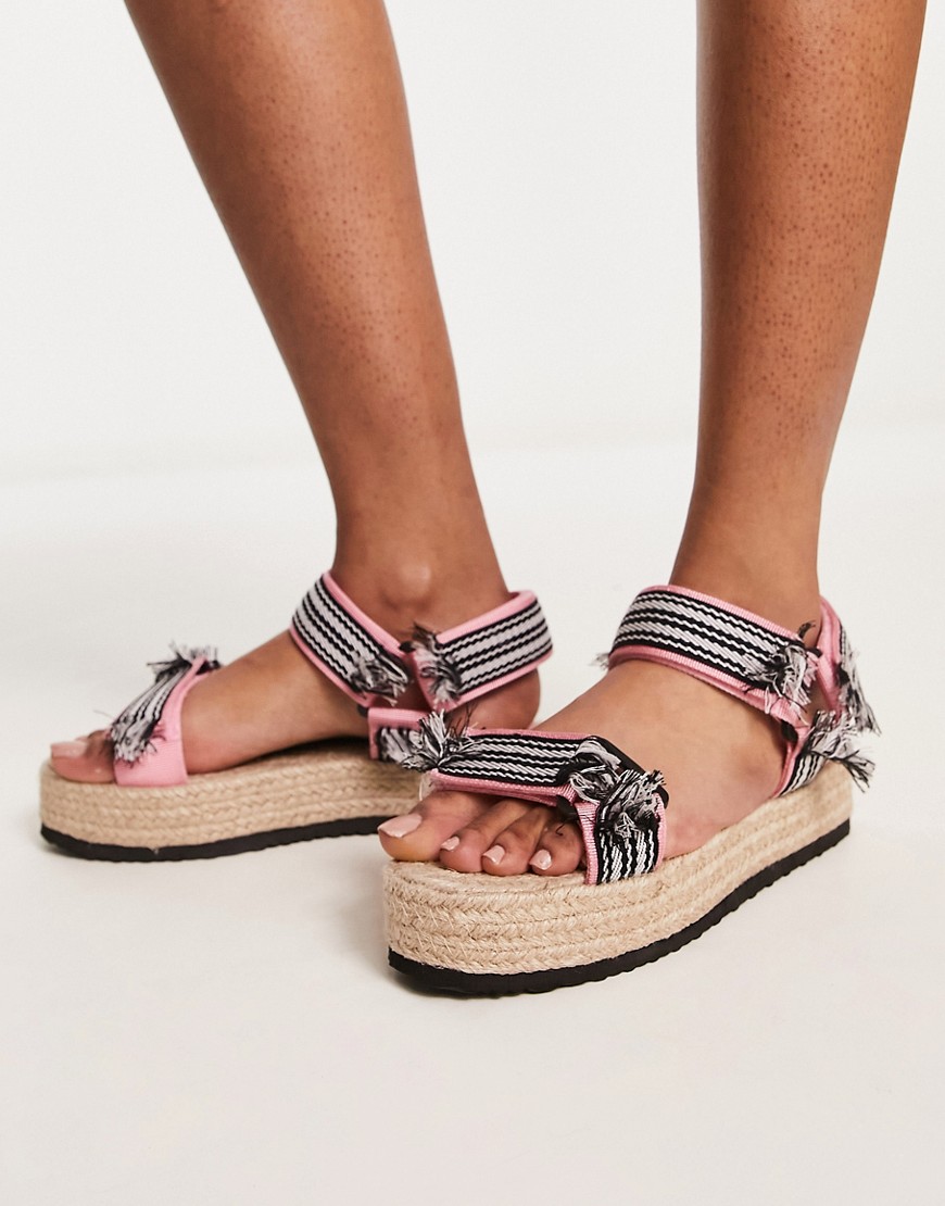Asos Design Junction Sport Sandal Espadrilles In Pink