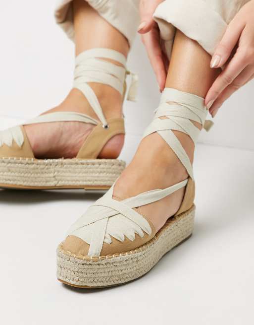 Cream ankle store tie espadrilles