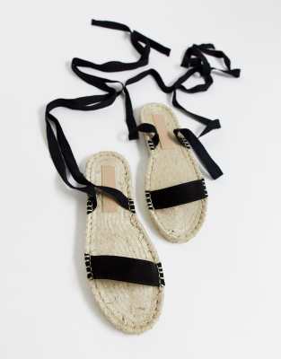 flat black espadrille sandals