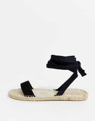 flat black espadrille sandals