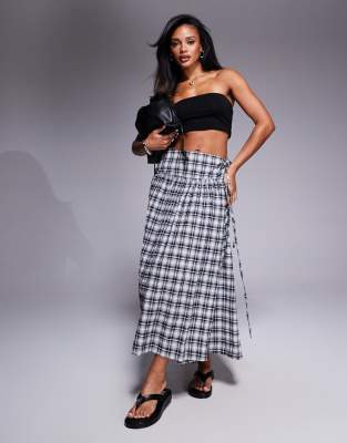 ASOS DESIGN - Jupe à carreaux avec taille mi-haute et tombante - view 1