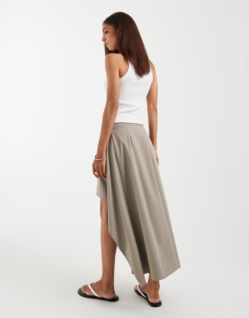 ASOS DESIGN - Jupe ajustée asymétrique - Taupe, 4 de 5