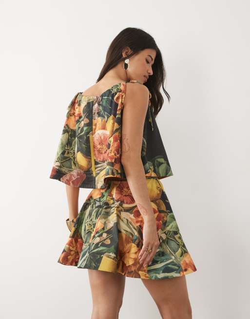 ASOS DESIGN - Jupe cercle d'ensemble volumineuse contrecollée à imprimé fruits, 5 de 5