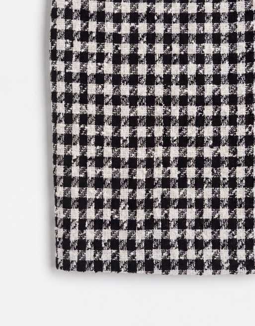 ASOS DESIGN jupe crayon ajustée en bouclé à motif pied-de-poule monochrome, 8 de 9