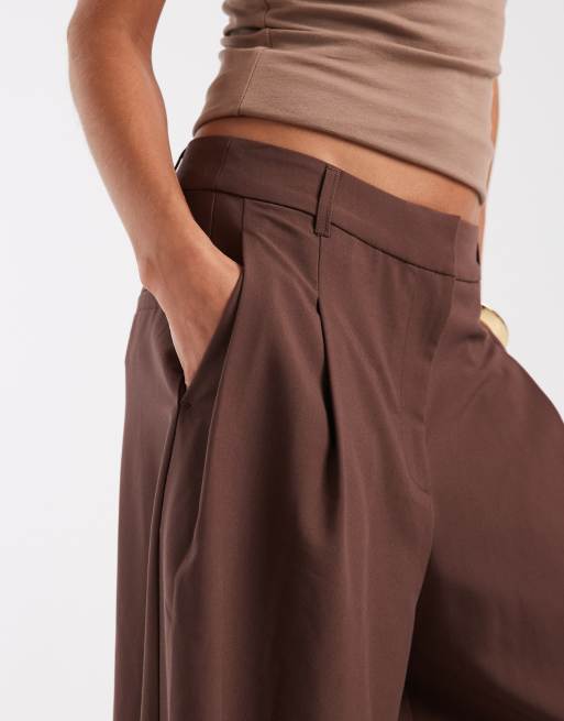 ASOS DESIGN - Jupe-culotte ajustée à taille haute - Chocolat, 4 de 5