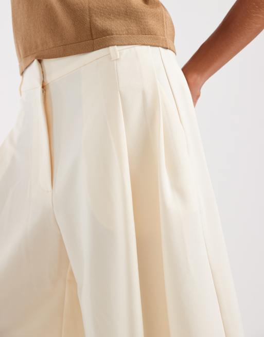 ASOS DESIGN - Jupe-culotte ajustée à taille haute - Crème, 4 de 5