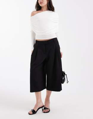 ASOS DESIGN - Jupe-culotte ample et ajustée - Noir