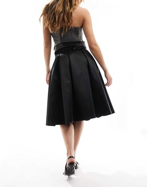 ASOS DESIGN Jupe de bal de promo contrecoll e longueur fantaisie Noir