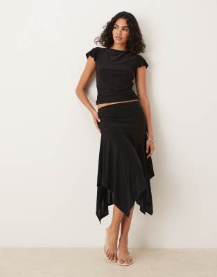 ASOS DESIGN - Jupe d'ensemble avec ourlet mouchoir - Noir - view 1
