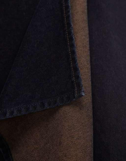 ASOS DESIGN - Jupe en denim à ourlet mouchoir - Marron teinté indigo, 3 de 5