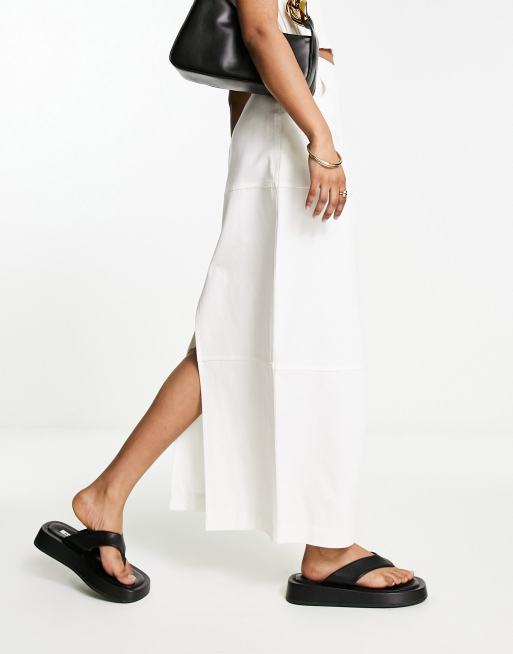 ASOS DESIGN Jupe fourreau longue en serg Blanc ASOS