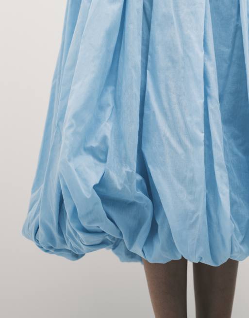 ASOS DESIGN - Jupe longue à ourlet boule - Bleu, 3 de 5