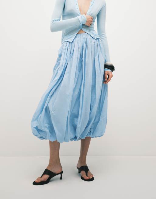 ASOS DESIGN - Jupe longue à ourlet boule - Bleu, 5 de 5