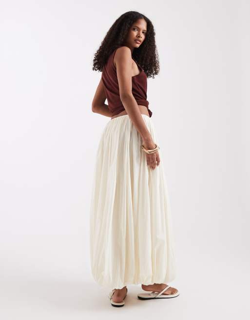 ASOS DESIGN - Jupe longue à ourlet boule - Taupe, 4 de 5