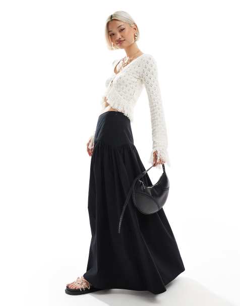 ASOS DESIGN - Jupe longue à taille basse - Noir - view 1