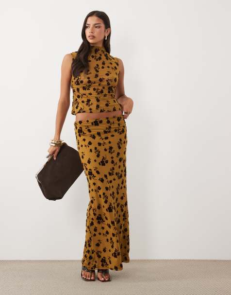 ASOS DESIGN jupe longue coordonnée en tulle floqué taille basse - view 1