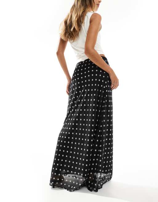 ASOS DESIGN - Jupe longue coupée en biais en mousseline à pois, 2 de 5