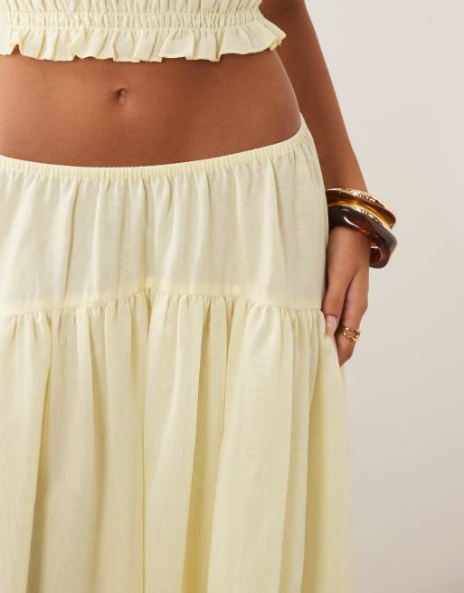 ASOS DESIGN - Jupe longue d'ensemble froncée et volumineuse - Babeurre, 4 de 5