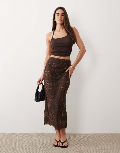 ASOS DESIGN - Jupe longue en tulle imprimé léopard avec fente - view 1