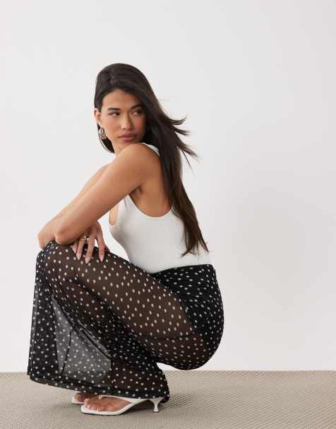 ASOS DESIGN - Jupe longue en tulle transparent à pois - Noir - view 1