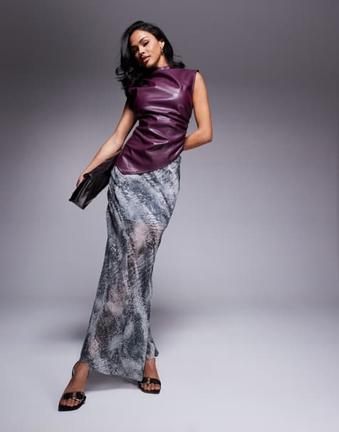 ASOS DESIGN - Jupe longue transparente à imprimé serpent - view 1