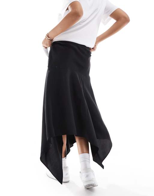 ASOS DESIGN - Jupe mi-longue asymétrique en modal - Noir, 4 de 5