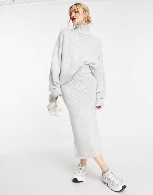 ASOS DESIGN - Jupe mi-longue en maille - Gris , 4 de 4