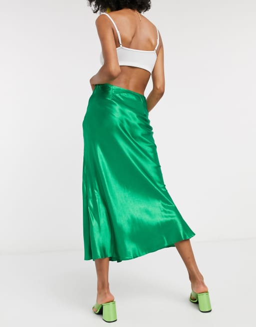 Jupe shop satin vert