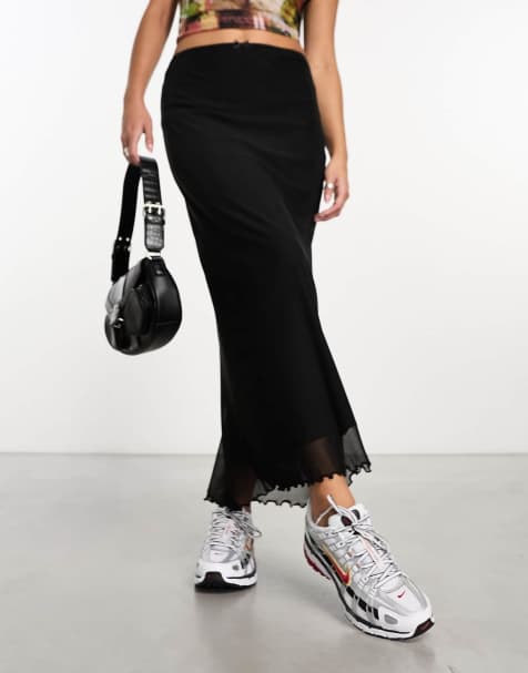 ASOS DESIGN - Jupe mi-longue en tulle - Noir - view 1