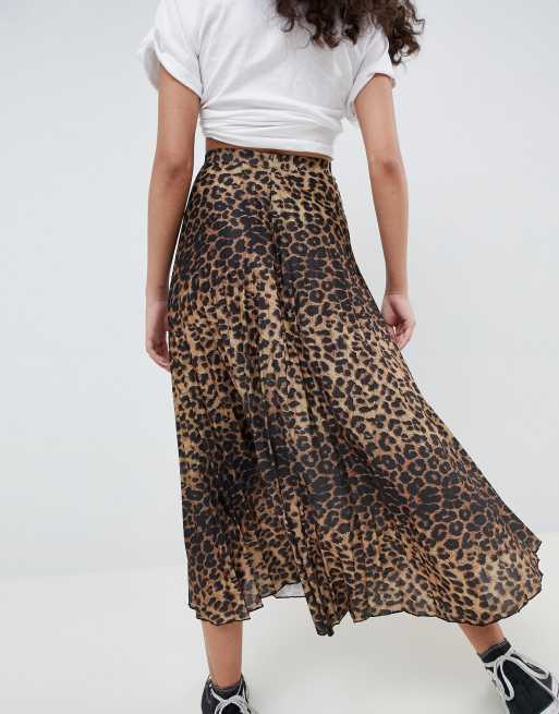 jupe longue leopard fendue