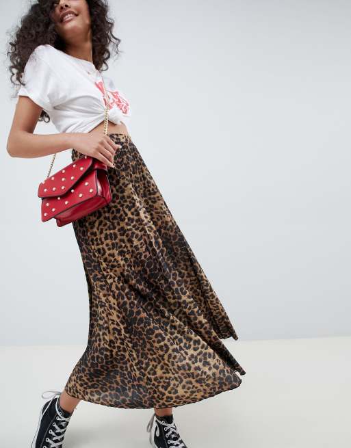 Jupe mi longue leopard sale