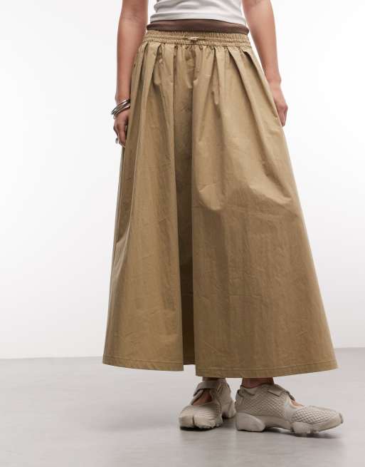 ASOS DESIGN jupe midi à taille ajustable volume camel, 3 de 5