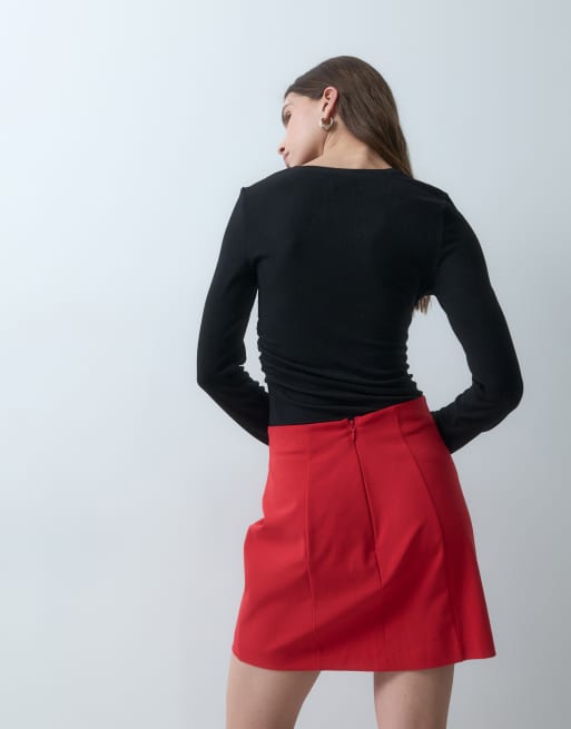 ASOS DESIGN Jupe midi tulipe ajustée en rouge vif, 5 de 5