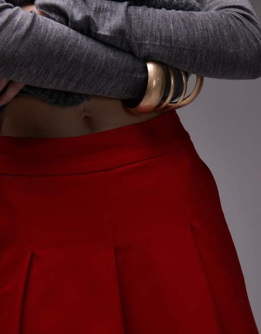 ASOS DESIGN - Jupe plissée circulaire - Rouge vif, 5 de 5
